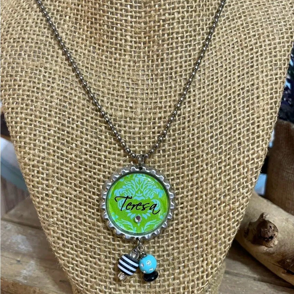 Personalized Teresa Name Charm Necklace NEW!